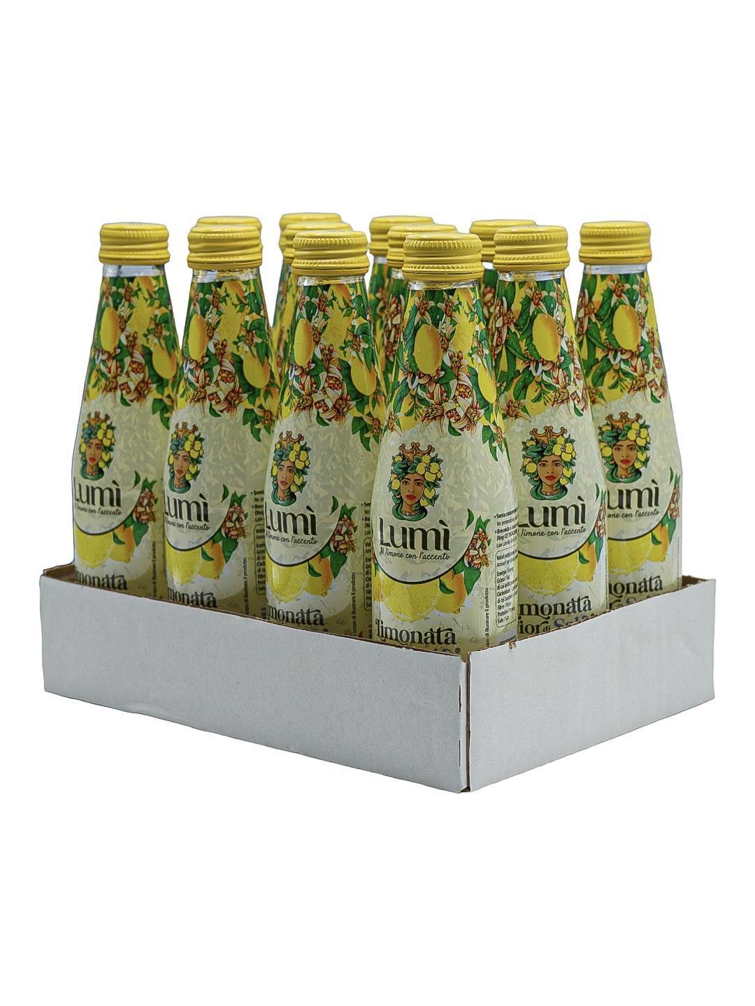 Limonata Fior di Sale Lumi antica ricetta siciliana 12 bottiglie in vetro da 250ml + Espositore da banco in OMAGGIO