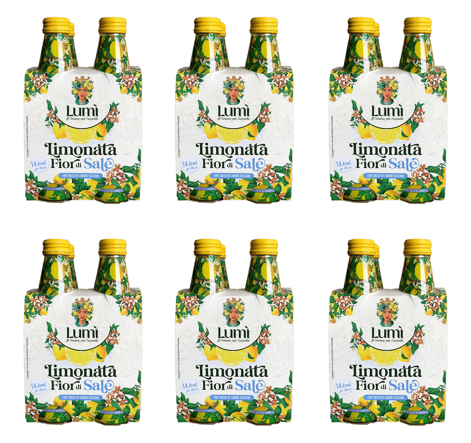 Limonata Fior di Sale Lumi - Confezione da 6 cluster da 4 bottiglie in vetro 250ml