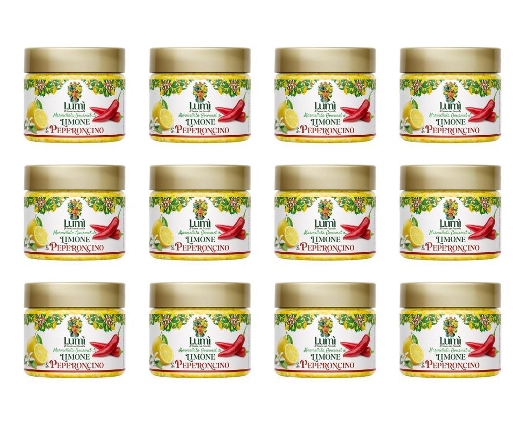 Marmellata gourmet Lumi di limone e peperoncino - Confezione da 12 vasetti da 120gr
