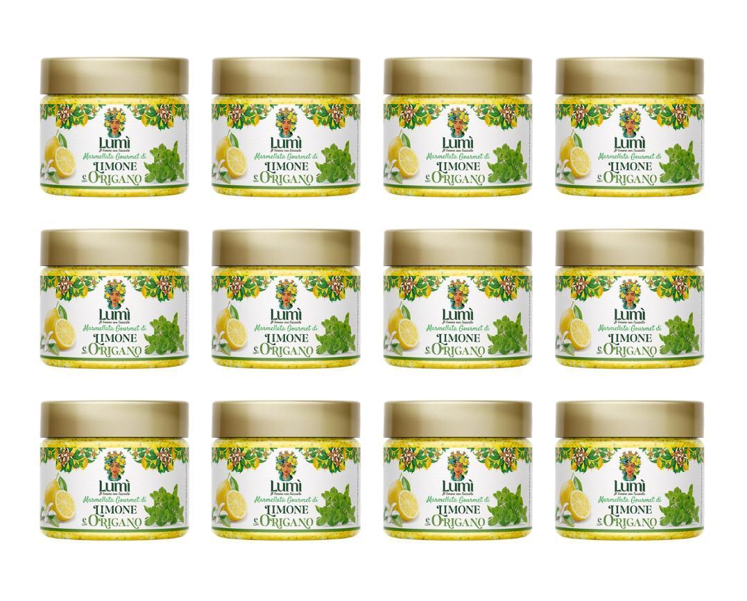 Marmellata gourmet Lumi di limone e origano - Confezione da 12 vasetti da 120gr