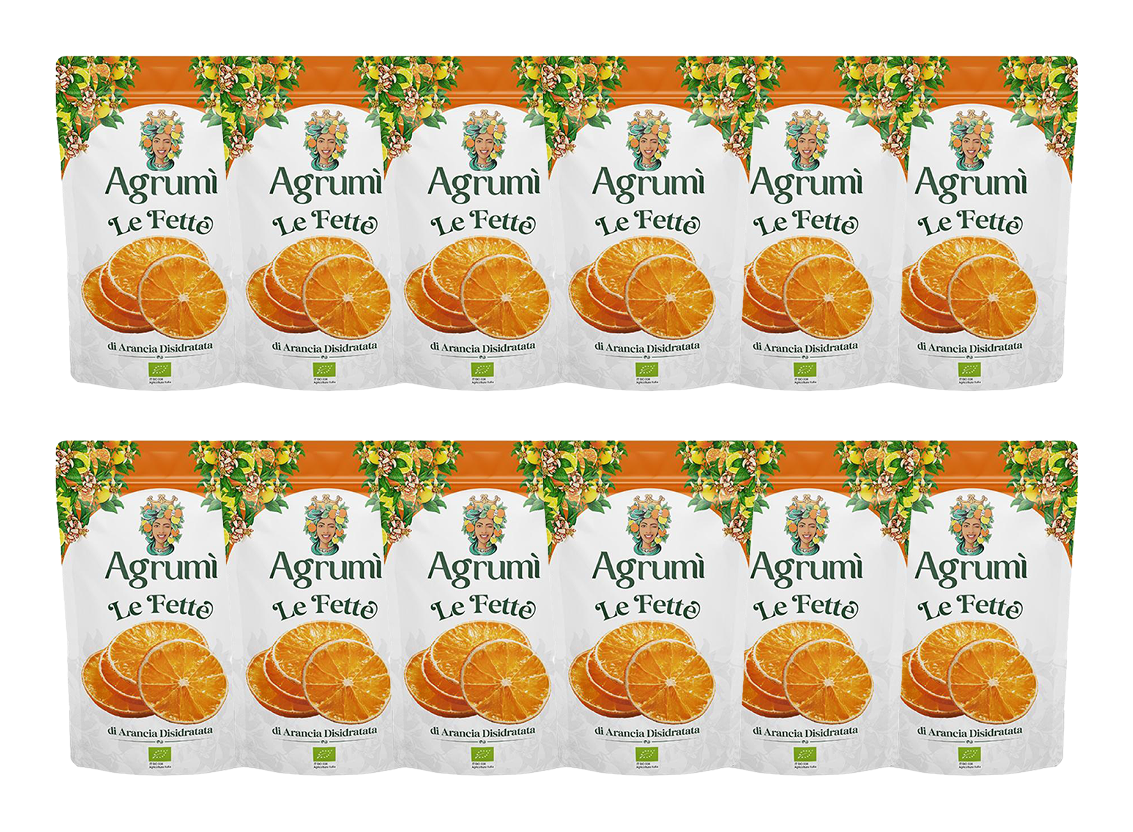 Fette disidratate di arancia BIO Agrumi - Confezione da 12 sacchetti da 20gr