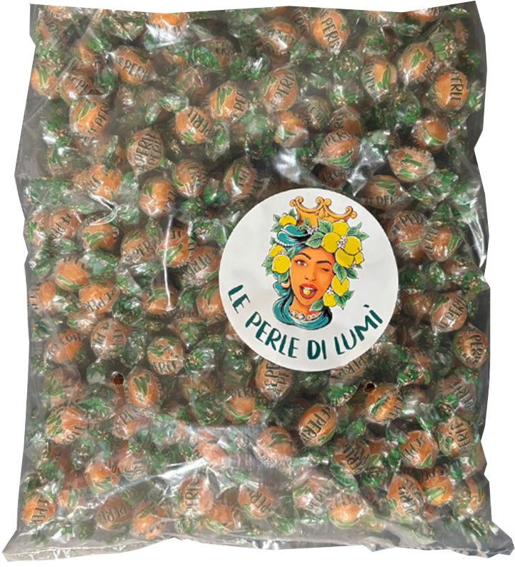 Caramelle Perle di Lumi sfuse in sacchetto da 2kg - Gusto Arancia