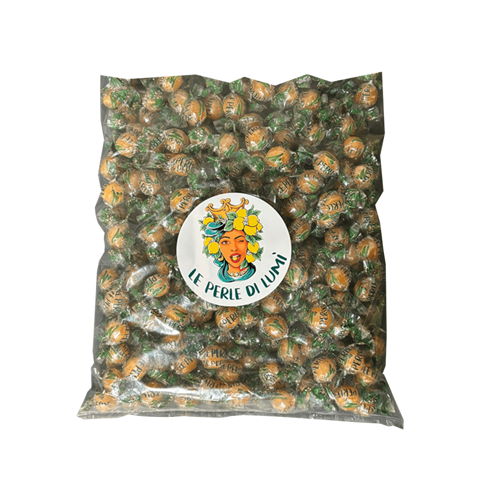 Caramelle Perle di Lumi sfuse in sacchetto da 2kg - Gusto Mandarino
