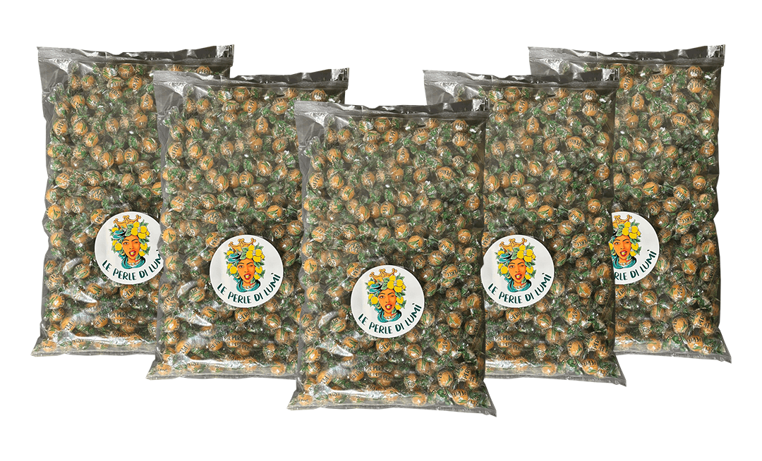 Caramelle Perle di Lumi sfuse in sacchetto da 2kg x 5pz - Gusto Mandarino