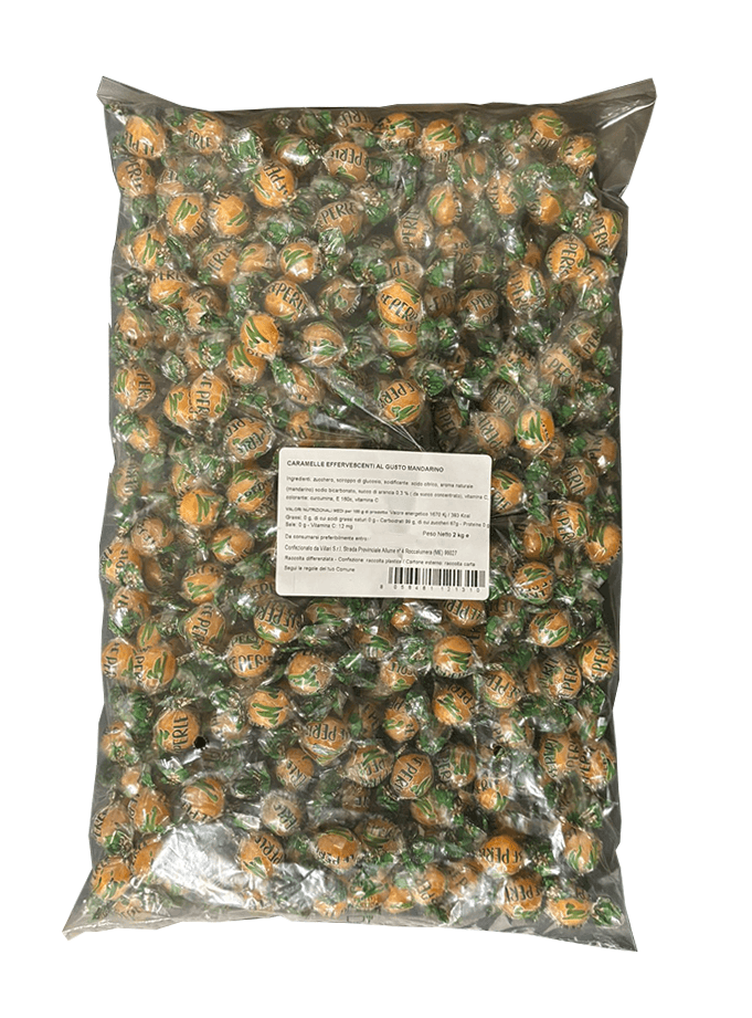 Caramelle Perle di Lumi sfuse in sacchetto da 2kg x 5pz - Gusto Mandarino
