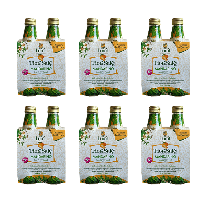 Fior di Sale al Mandarino Lumi - Confezione da 6 cluster da 4 bottiglie in vetro 250ml