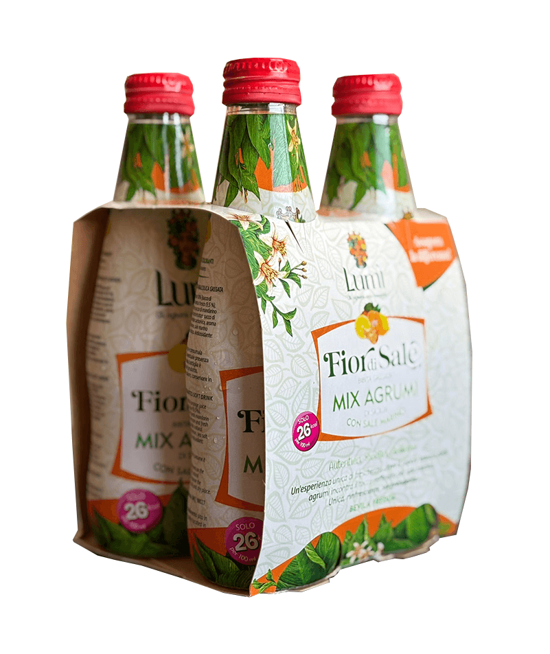 Fior di Sale al Mix di Agrumi Lumi - Confezione da 6 cluster da 4 bottiglie in vetro 250ml