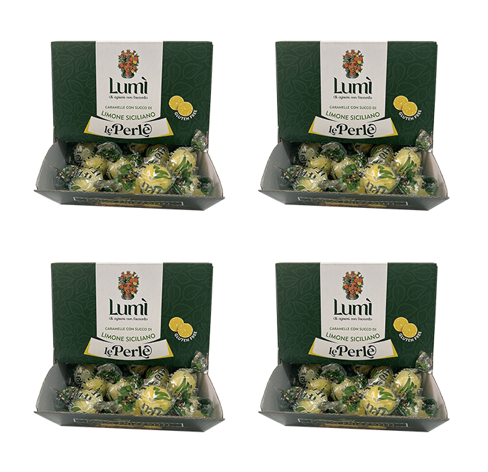 Caramelle Perle di Lumi box da 4 bocche di lupo da 600gr - Gusto Limone