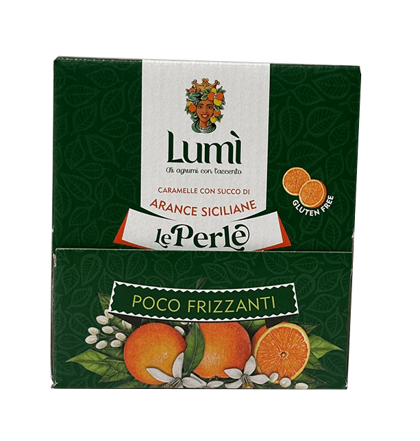 Caramelle Perle di Lumi box da 4 bocche di lupo da 600gr - Gusto Arancia