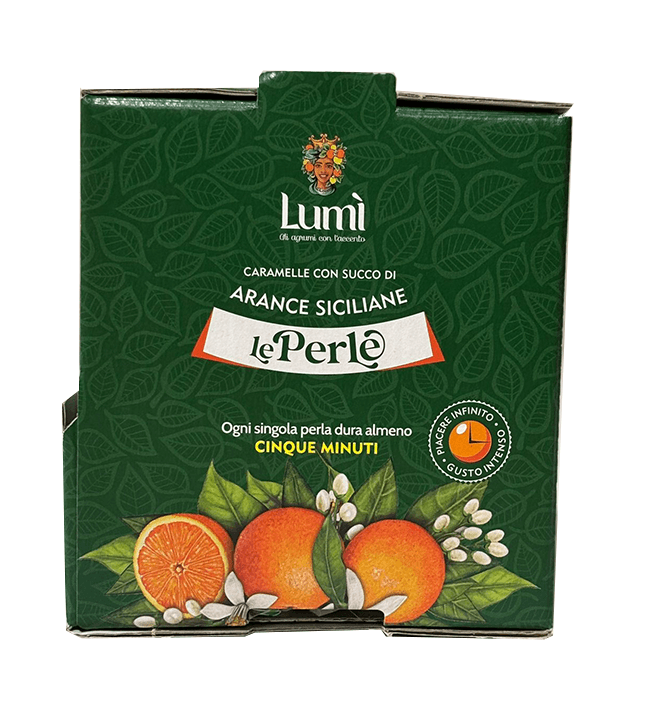 Caramelle Perle di Lumi box da 4 bocche di lupo da 600gr - Gusto Arancia
