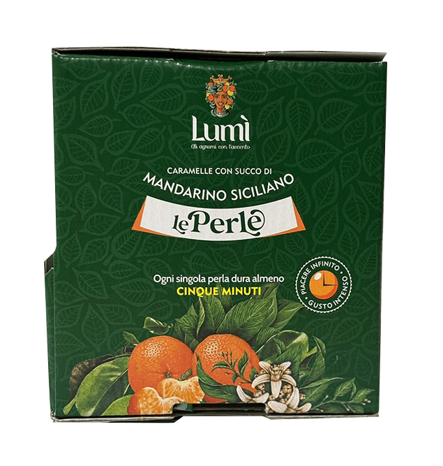 Caramelle Perle di Lumi box da 4 bocche di lupo da 600gr - Gusto Mandarino